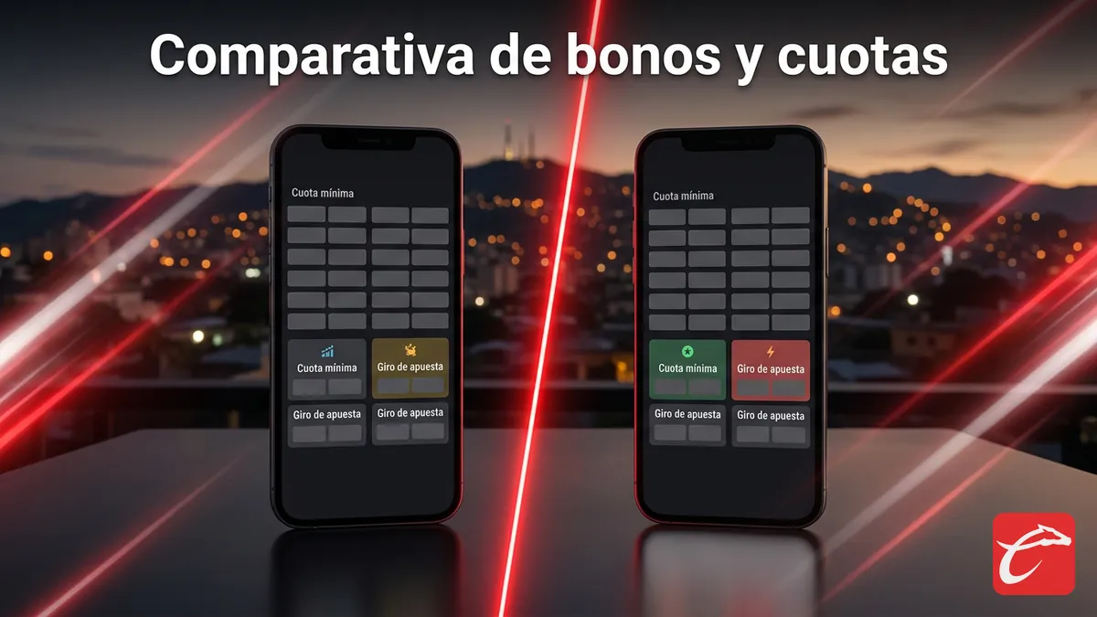Comparación de cuotas y bonos deportivos de Caliente para apostadores hondureños en dos pantallas lado a lado