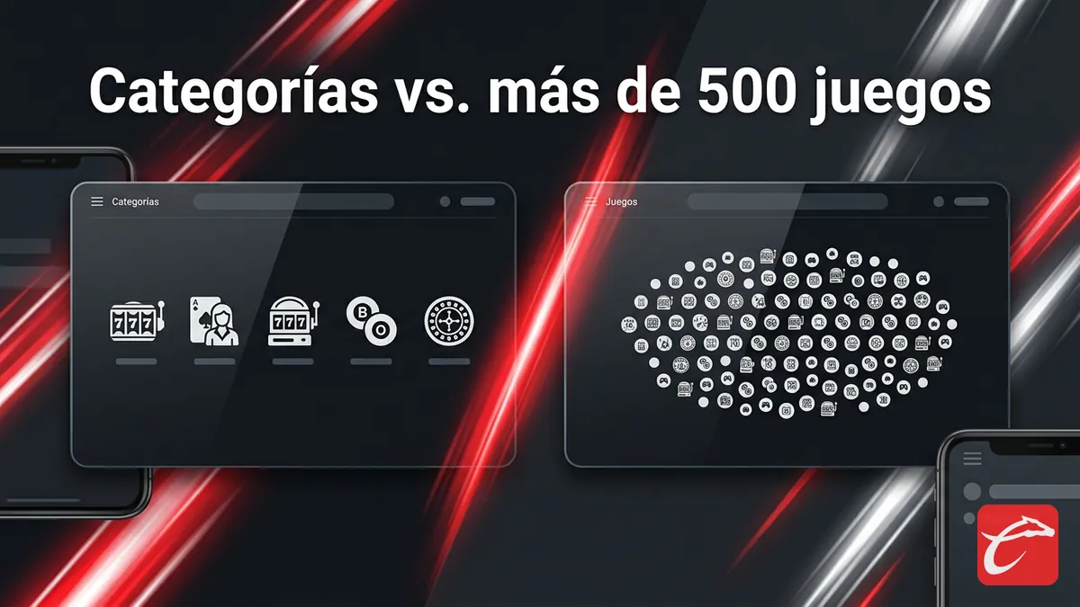Comparación del catálogo de categorías de Caliente México frente a los juegos de Caliente Perú